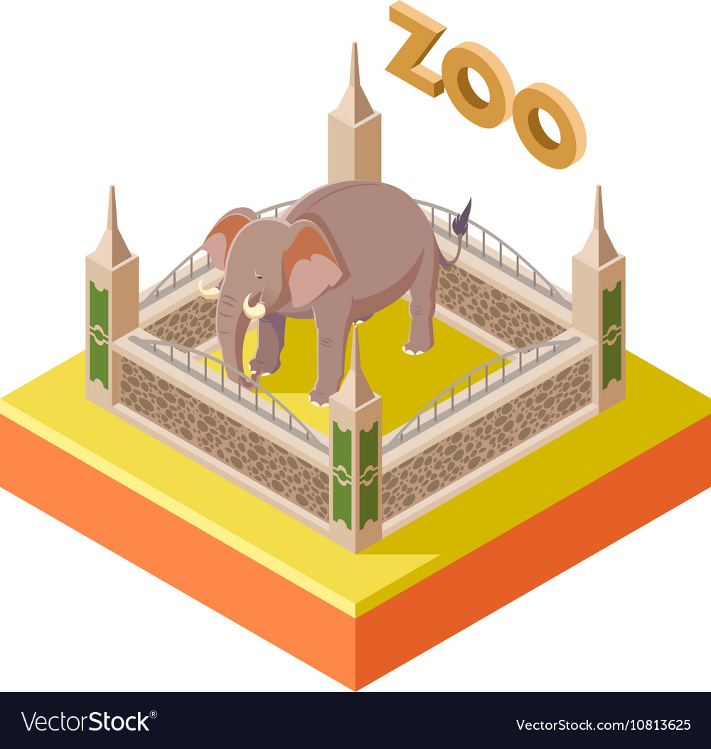 Zoo elephant isometrische Icon2