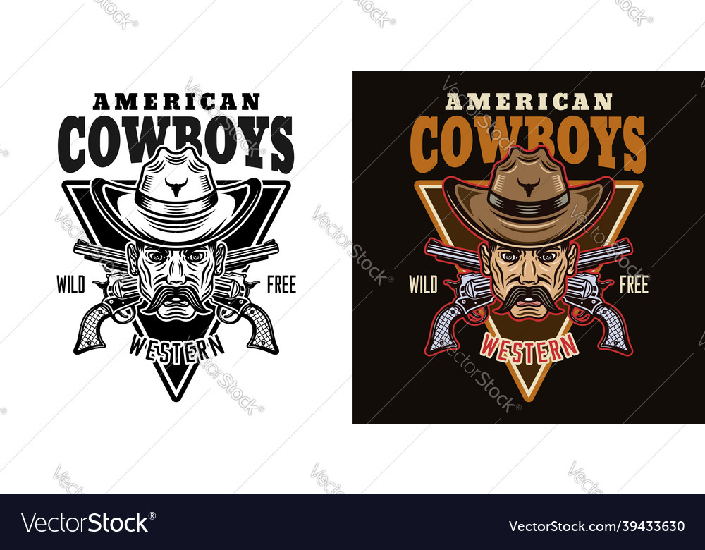 American cowboys vintage emblem label Royalty Free Vector