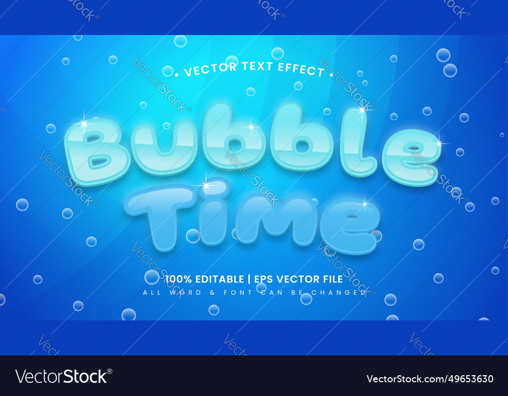 Bubble time 3d text style effect editable