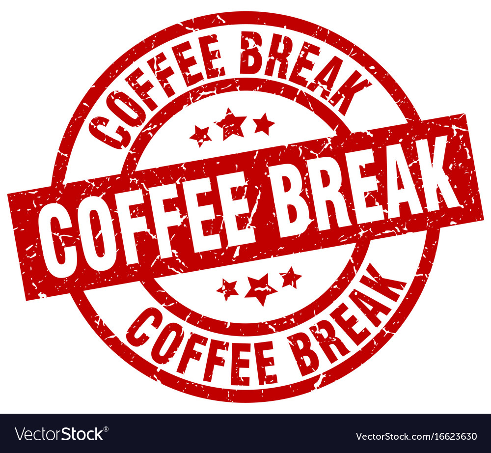 Coffee break round red grunge stamp Royalty Free Vector