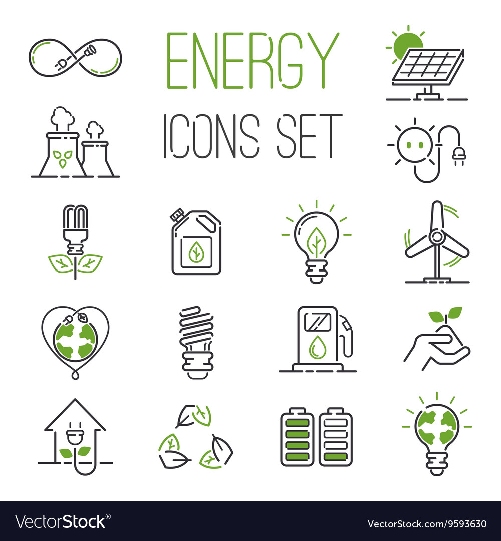 Energy icons set Royalty Free Vector Image - VectorStock