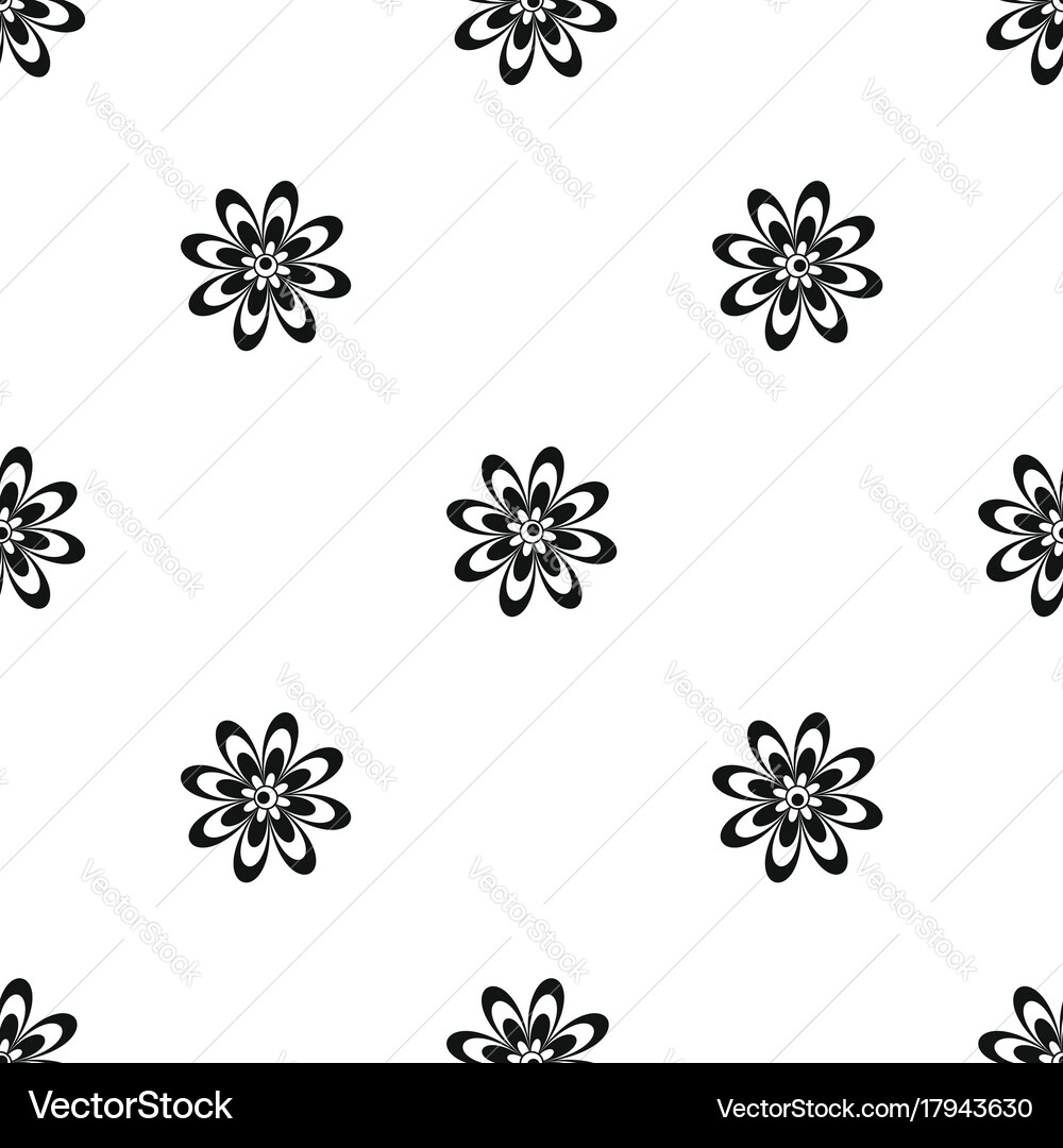 Flower pattern seamless black Royalty Free Vector Image