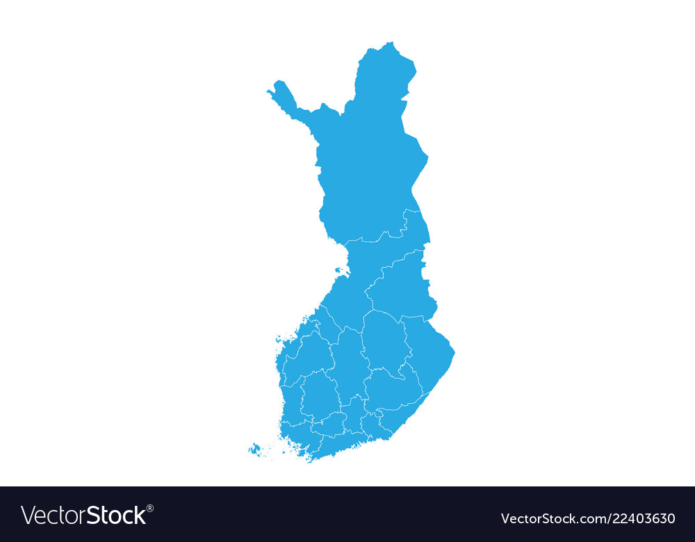 Map of finland high detailed Royalty Free Vector Image