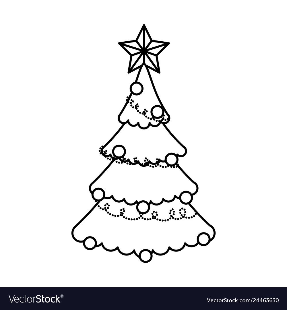 Merry Christmas Tree Icon Royalty Free Vector Image