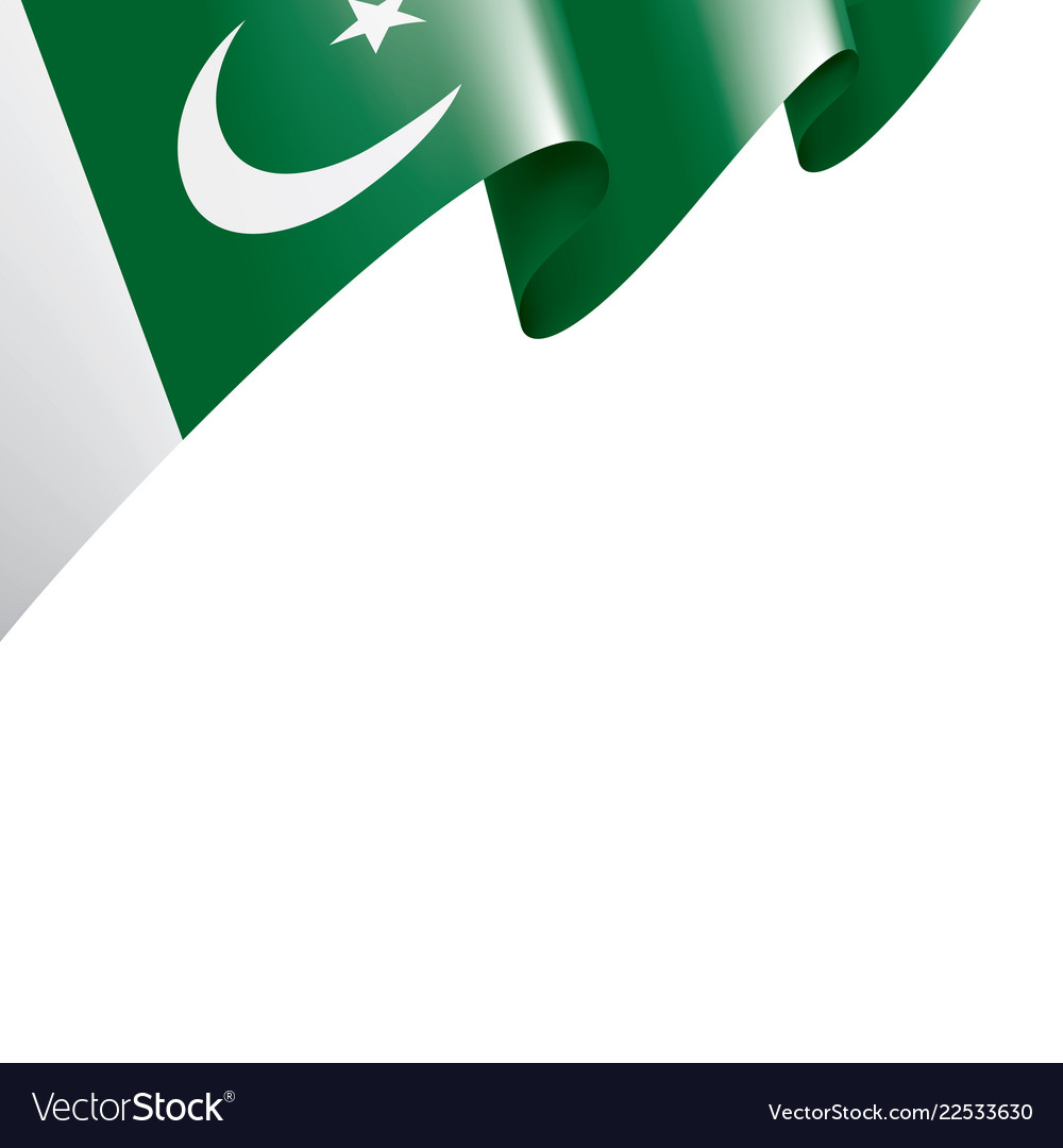 Pakistan Flagge auf einem weißen