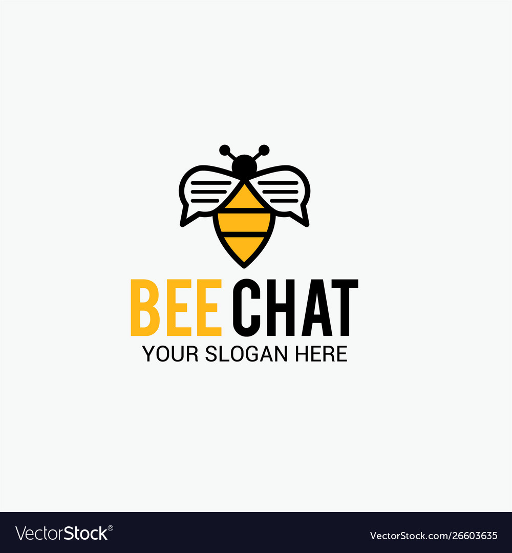 Bee chat logo template