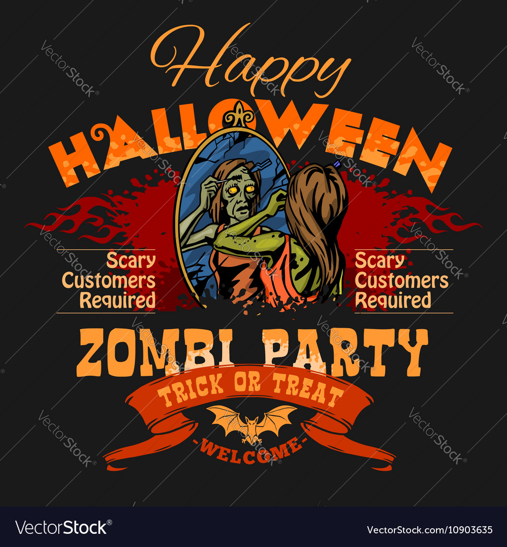 halloween party flyer with of female royalty free vector