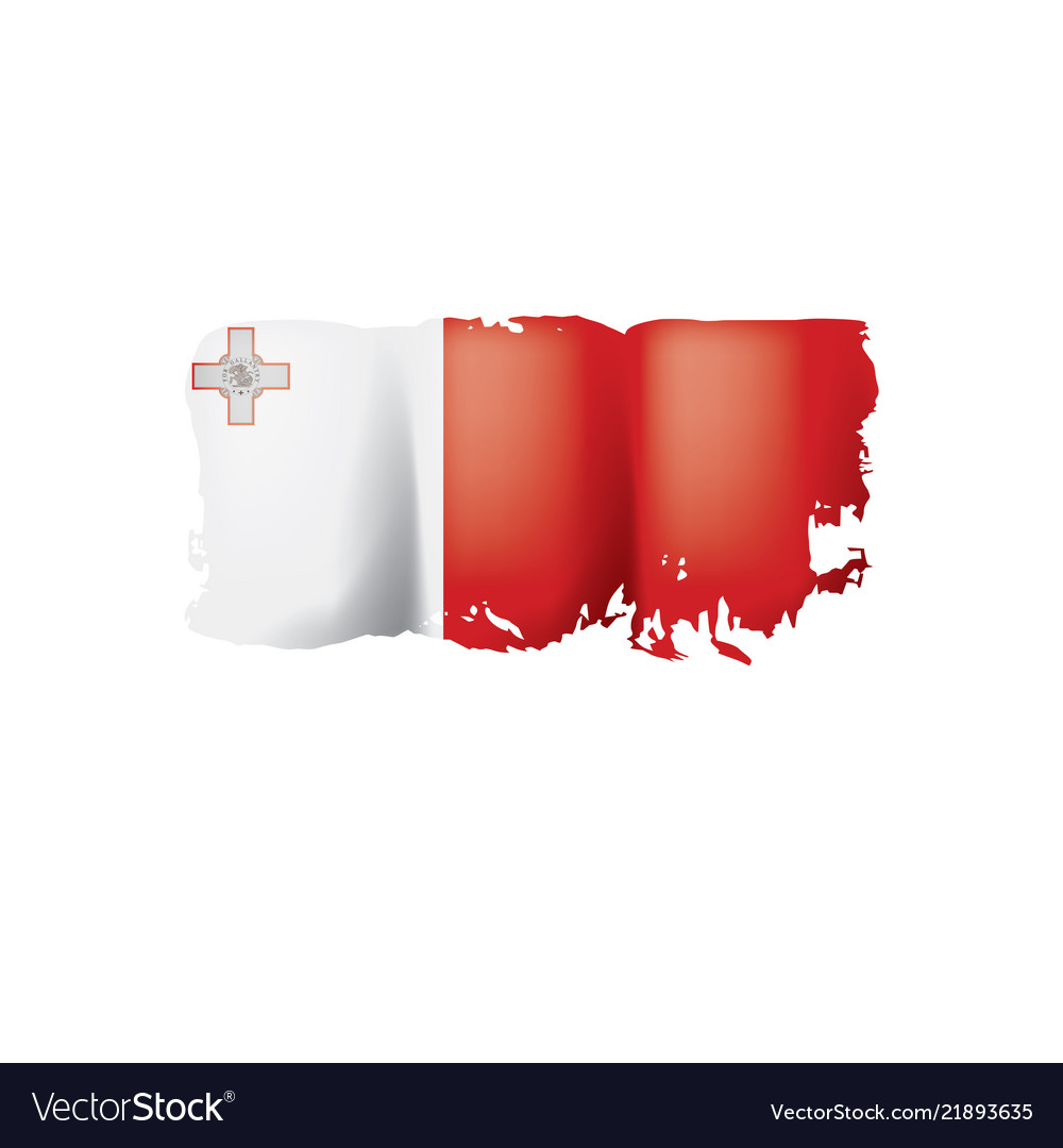 Malta flag on a white