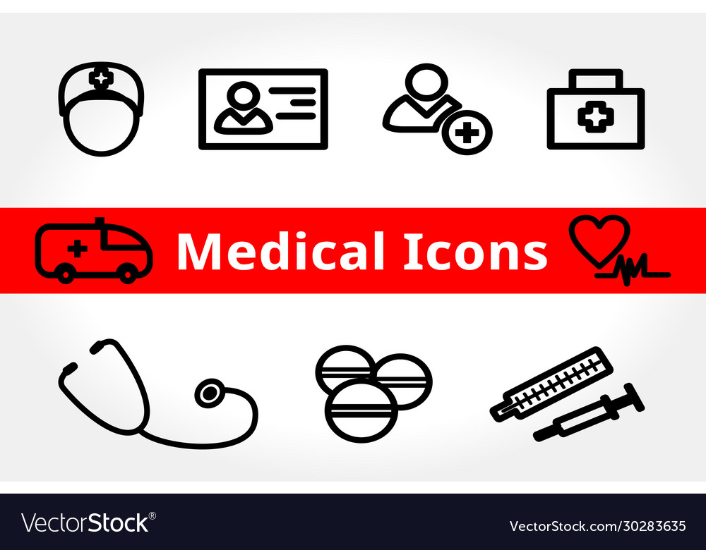 Medizinische und gesundheitliche Icons für Design-Set