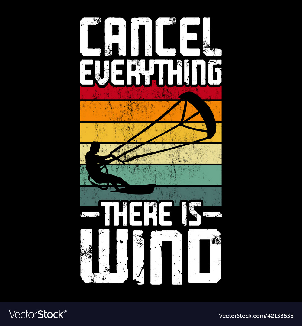 Vintage kiteboarding kitesurfing t-shirt design Vector Image