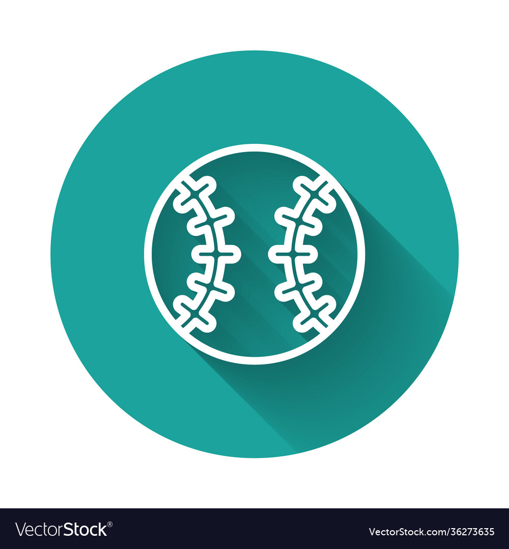 White line baseball ball icon isolated with long Vector Image