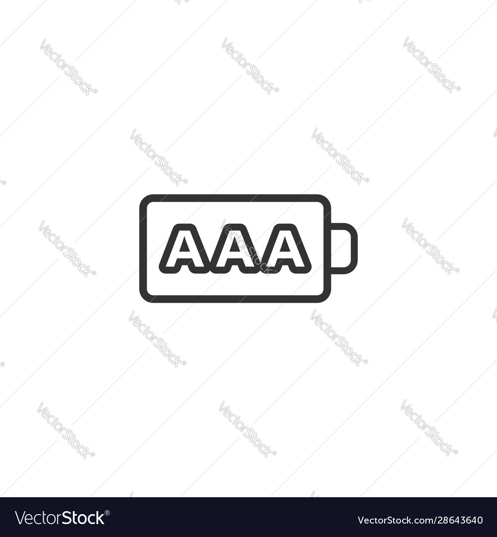 Aaa battery icon in flat style power level