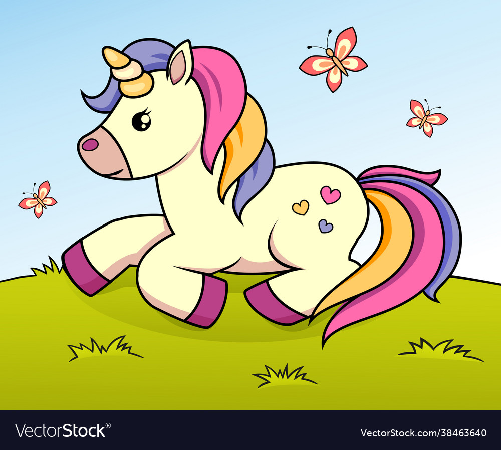 Cute cartoon unicorn