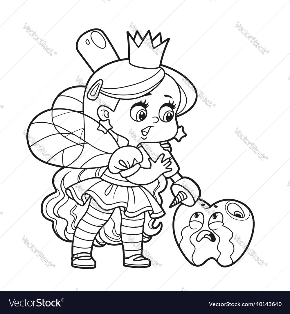 Cute little tooth fairy holds a drill in hands