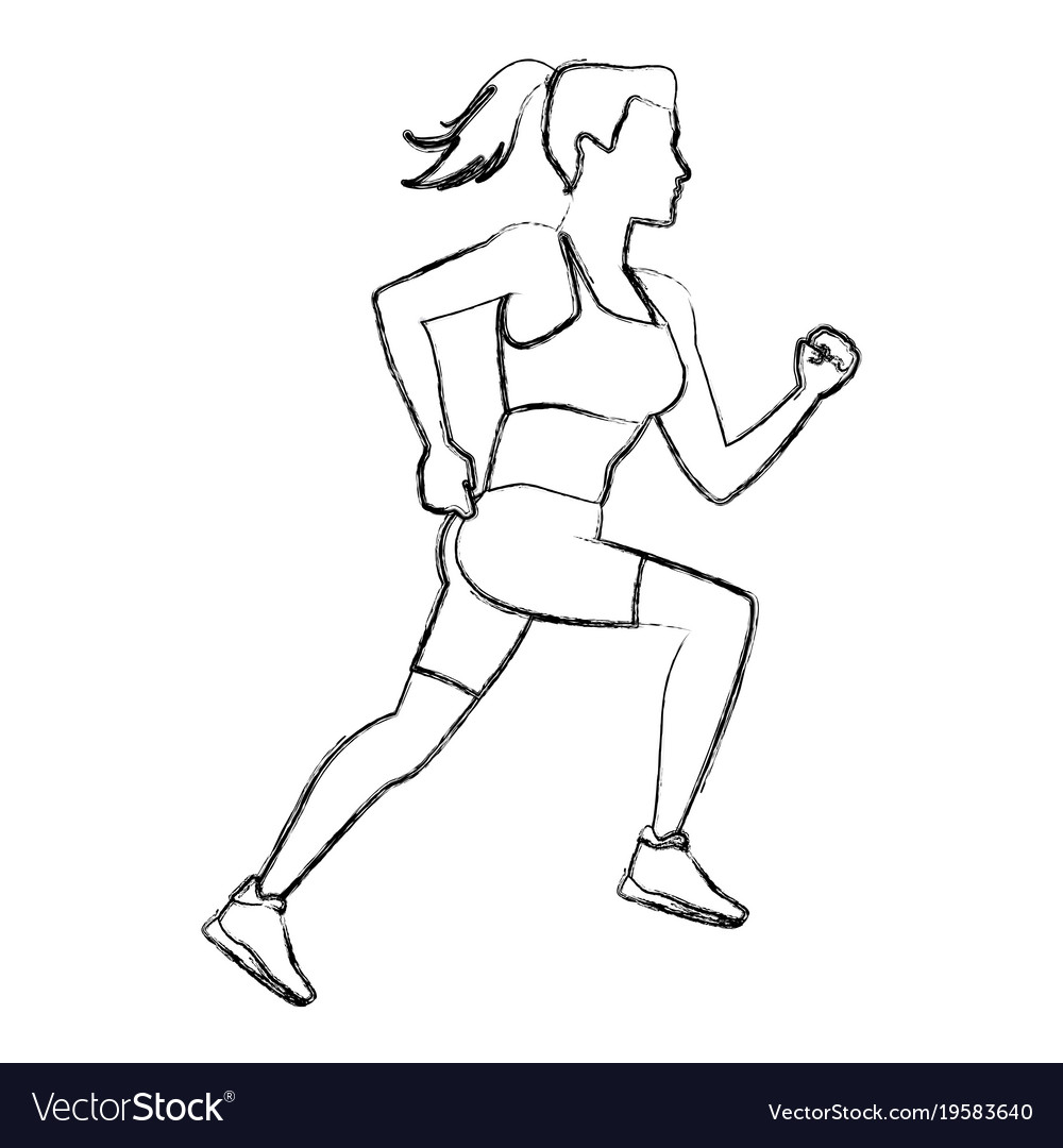 Fitness Woman Running Royalty Free Vector Image