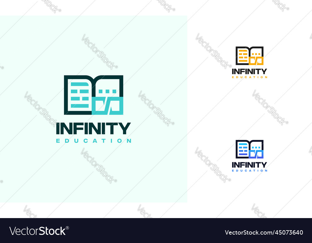 Infinity education logo designs concept loop