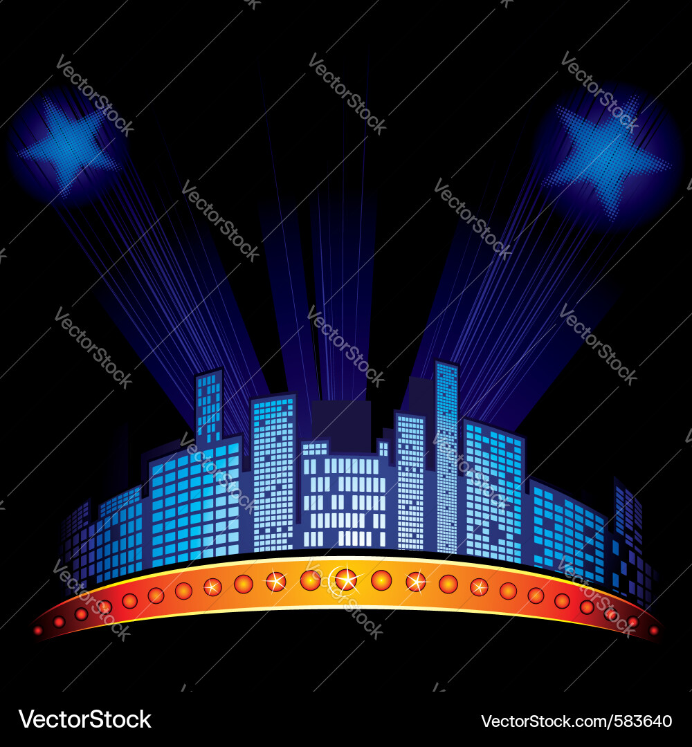 Night cityscape Royalty Free Vector Image - VectorStock