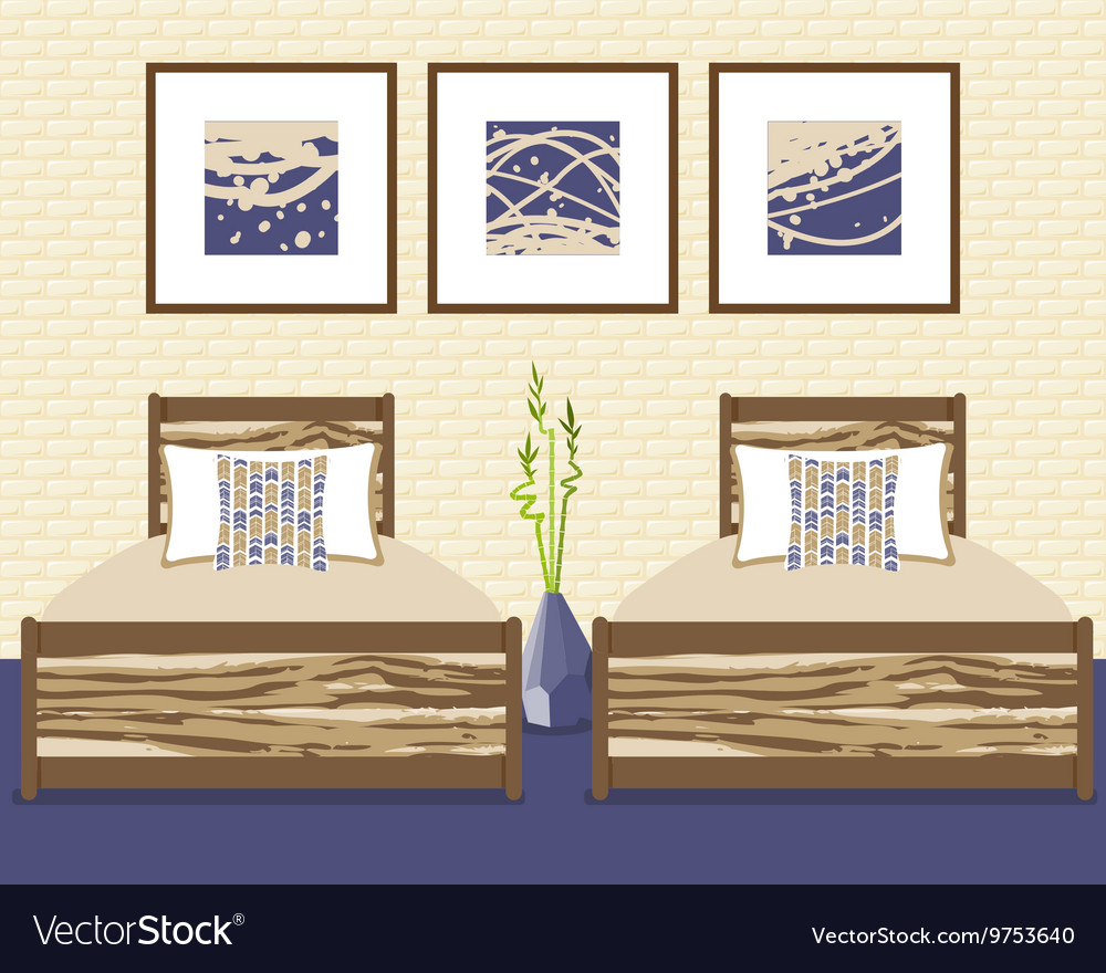 With bedroom in flat style Royalty Free Vector Image