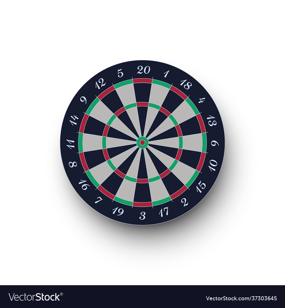 Classic realistic darts board isolated on white Vector Image