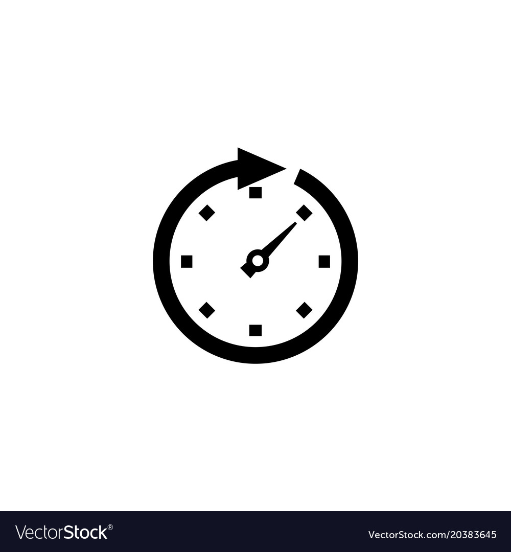 Clock arrow flat icon Royalty Free Vector Image