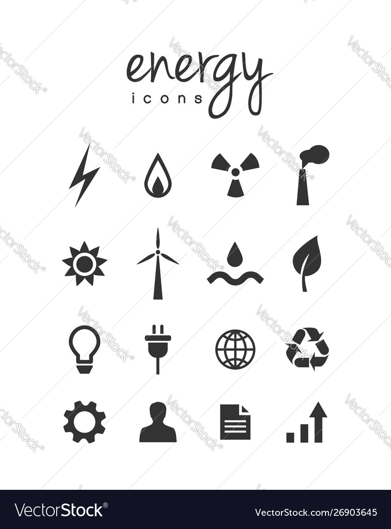 Energiebezogene Icons