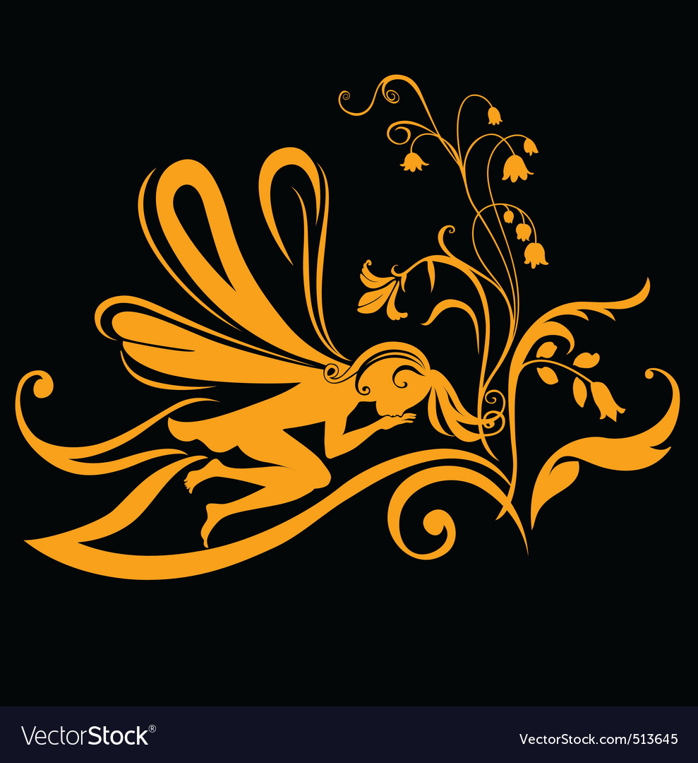 Fairy silhouette Royalty Free Vector Image - VectorStock