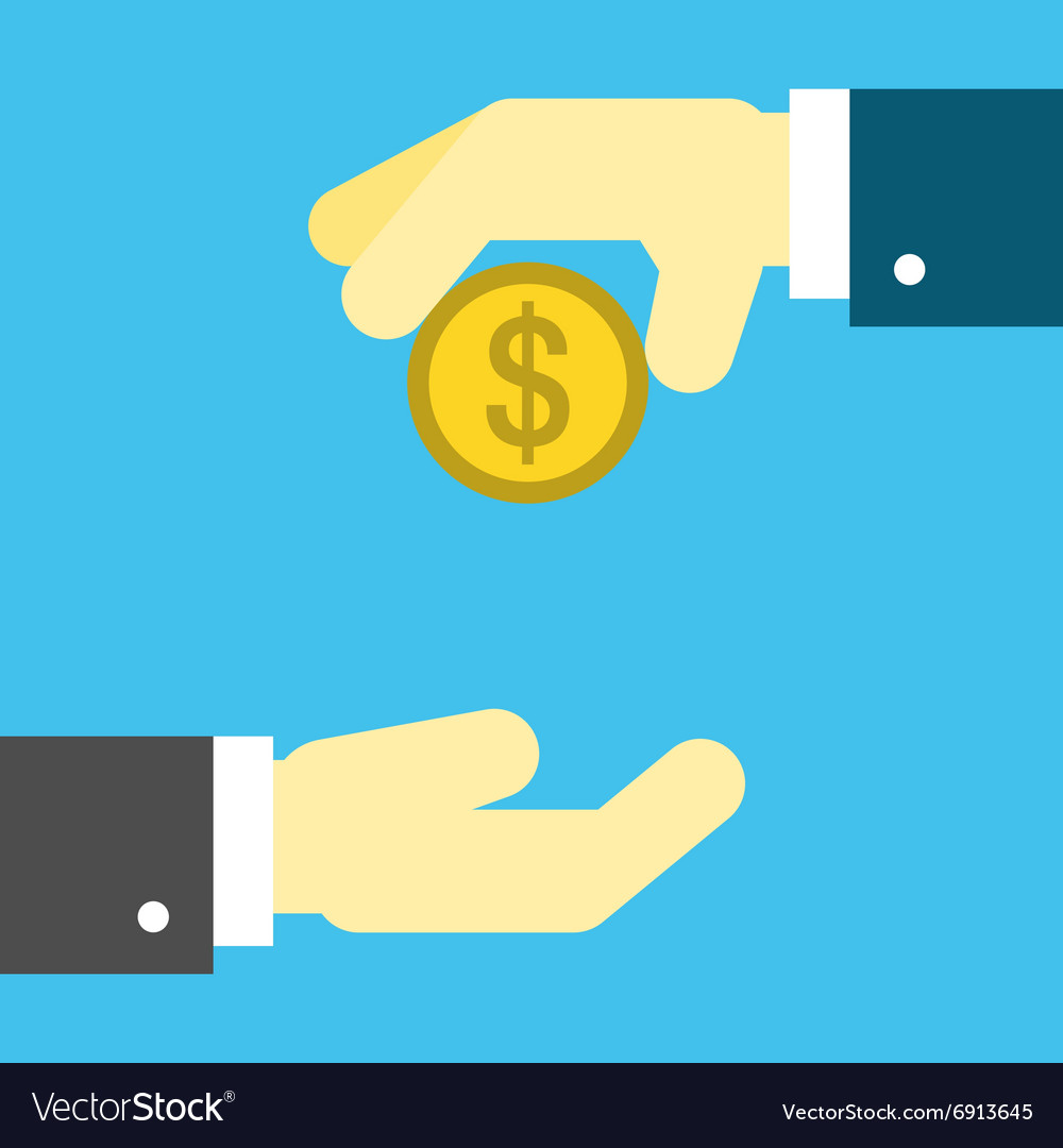 Hands with penny icon Royalty Free Vector Image