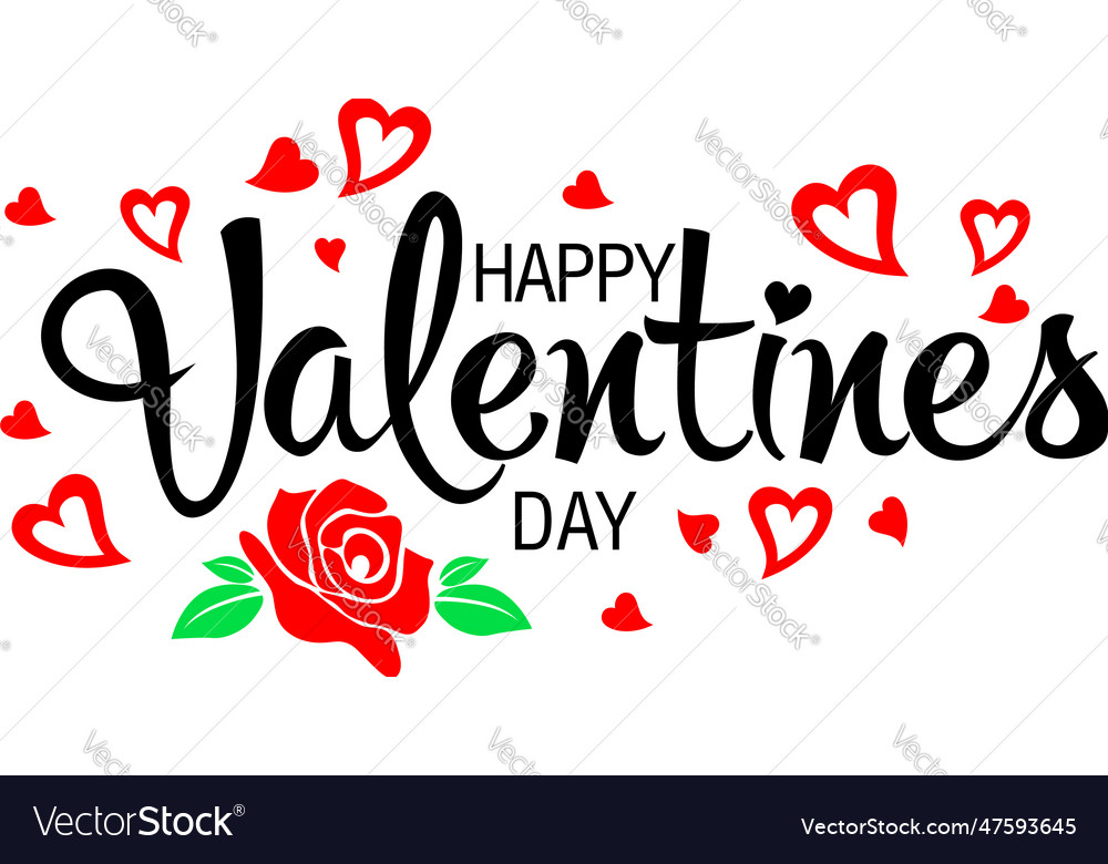 Happy Valentines Day Typography Poster Royalty Free Vector 3287