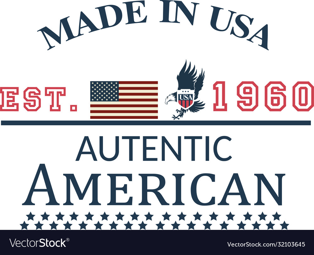 Made in usa american flag round icon image