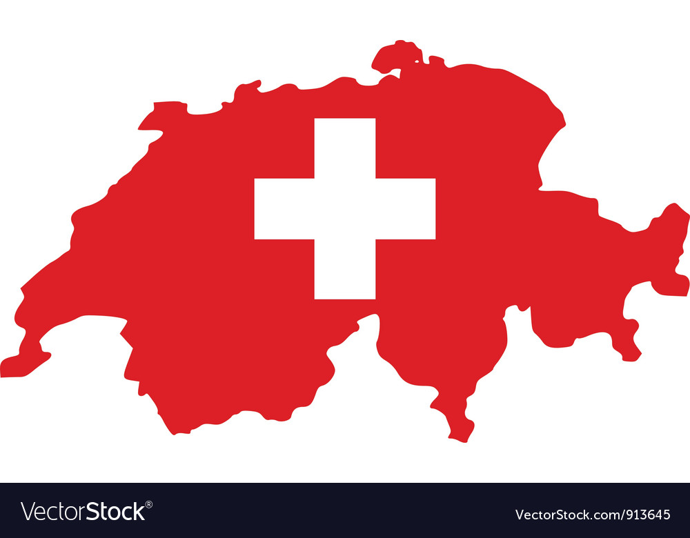 Map and flag of switzerland Royalty Free Vector Image