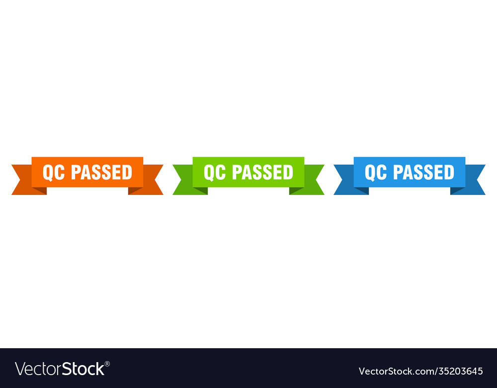 Qc passed ribbon isolated paper sign