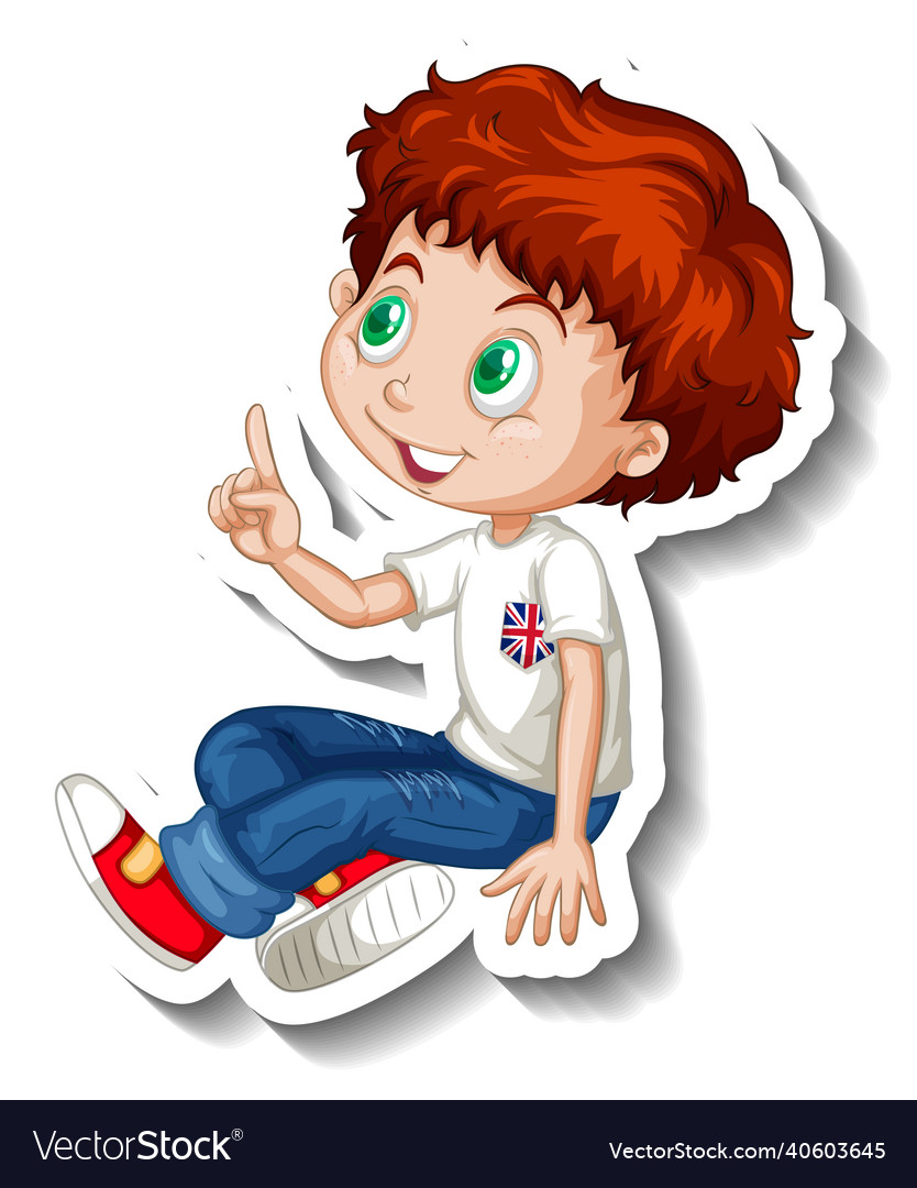 Red hair boy cartoon character Royalty Free Vector Image