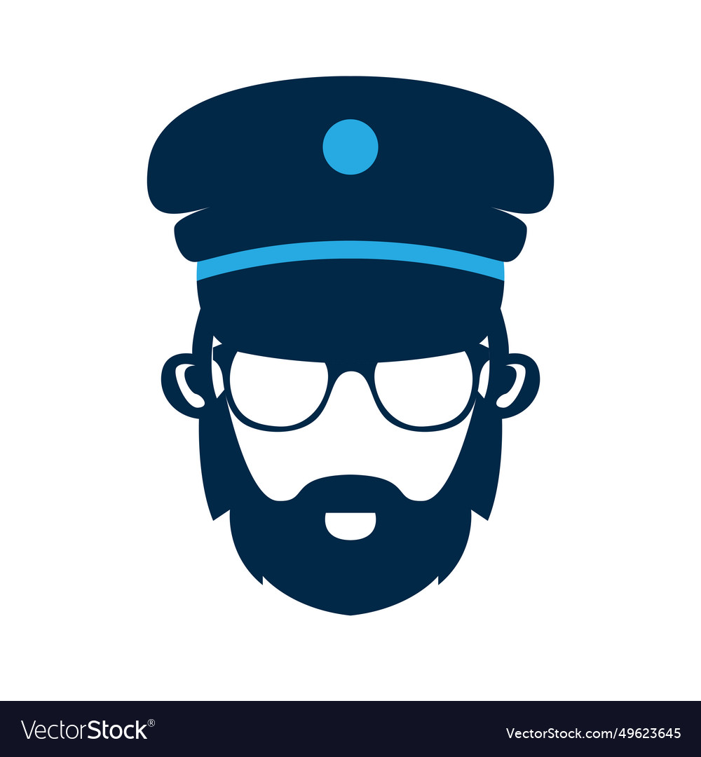 Sheriff police head logo design image Royalty Free Vector