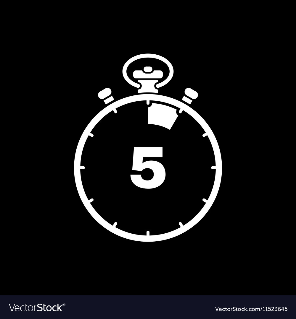 The 5 seconds minutes stopwatch icon Clock and Vector Image