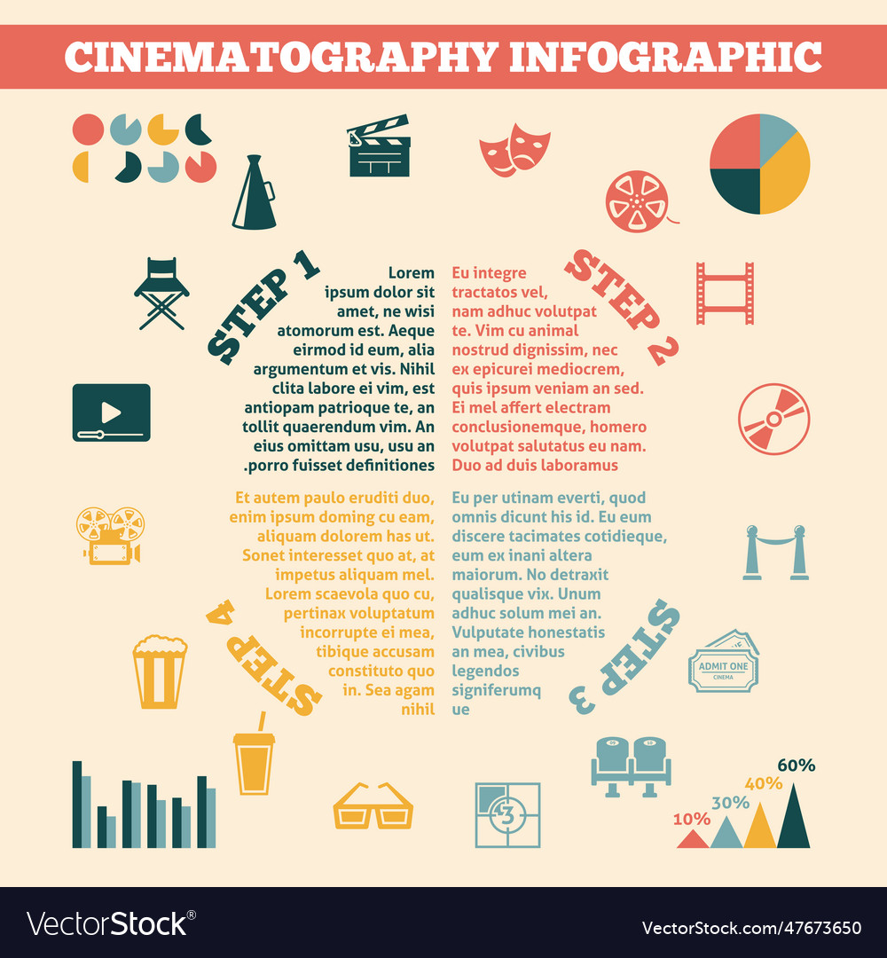 Cinema infographics print poster