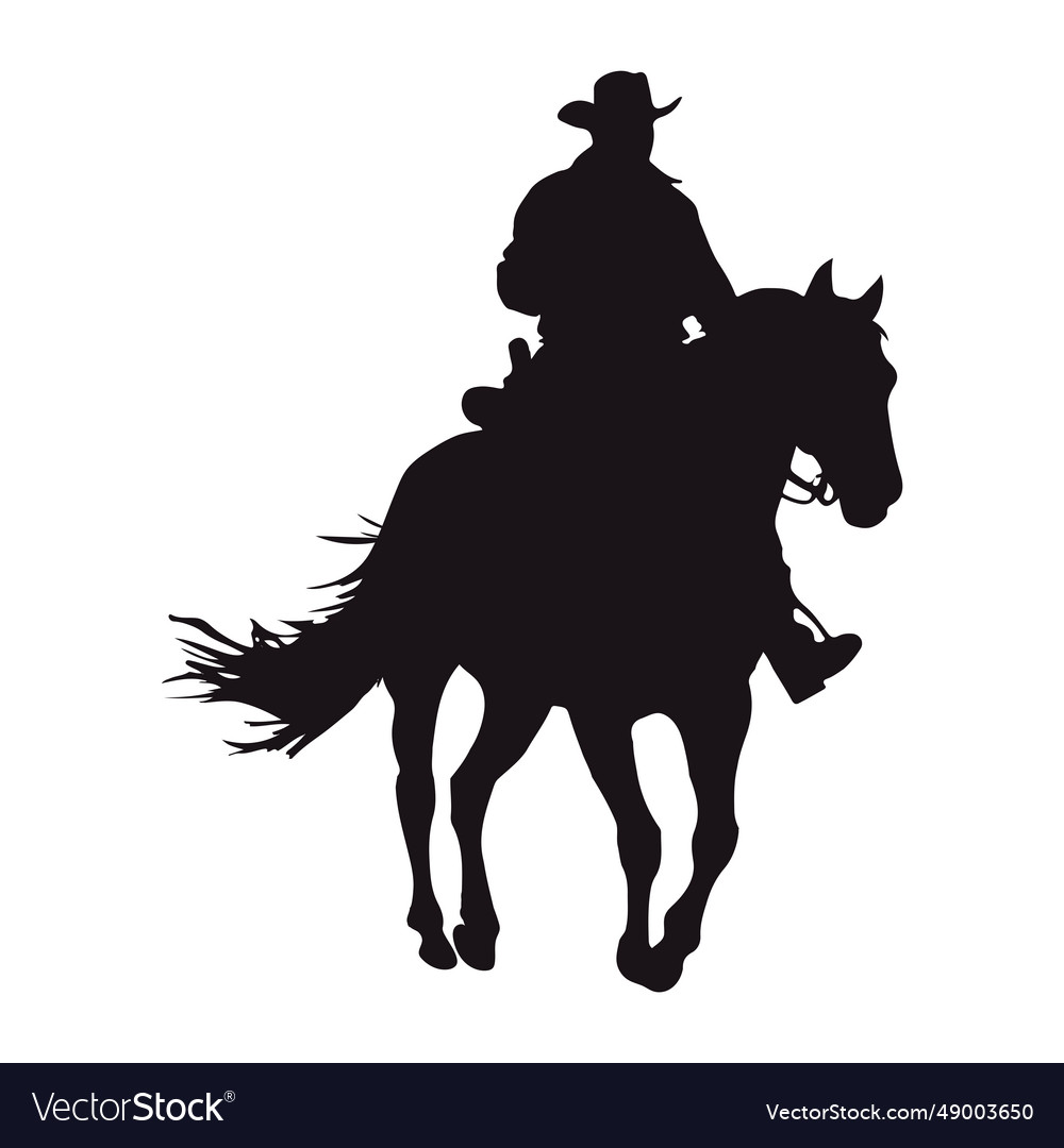 Cowboy silhouette in horse design Royalty Free Vector Image