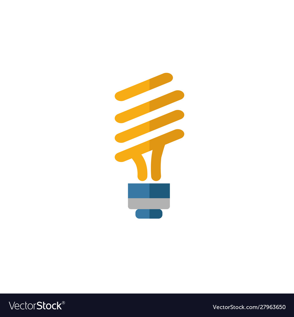 Energy saving lamp icon simple flat element from