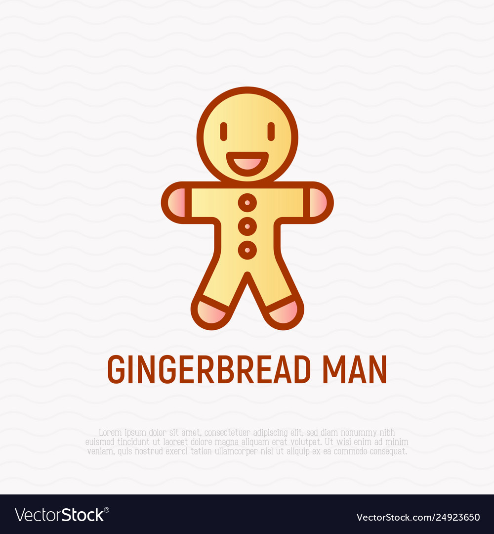 Gingerbread Cookie Dünne Linie Symbol