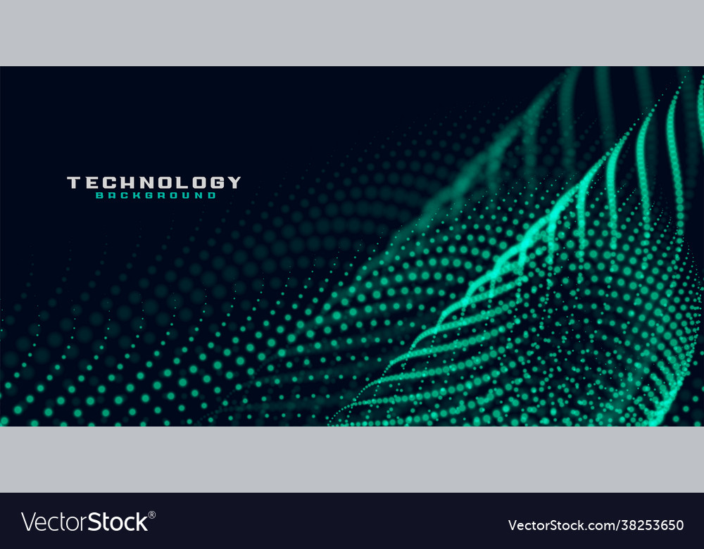 Green particle mesh wave technology background