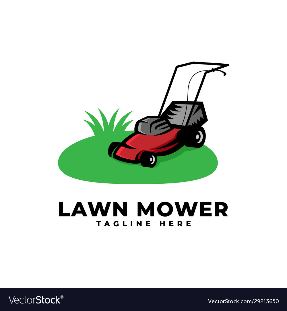 Lawn mower logo icon Royalty Free Vector Image