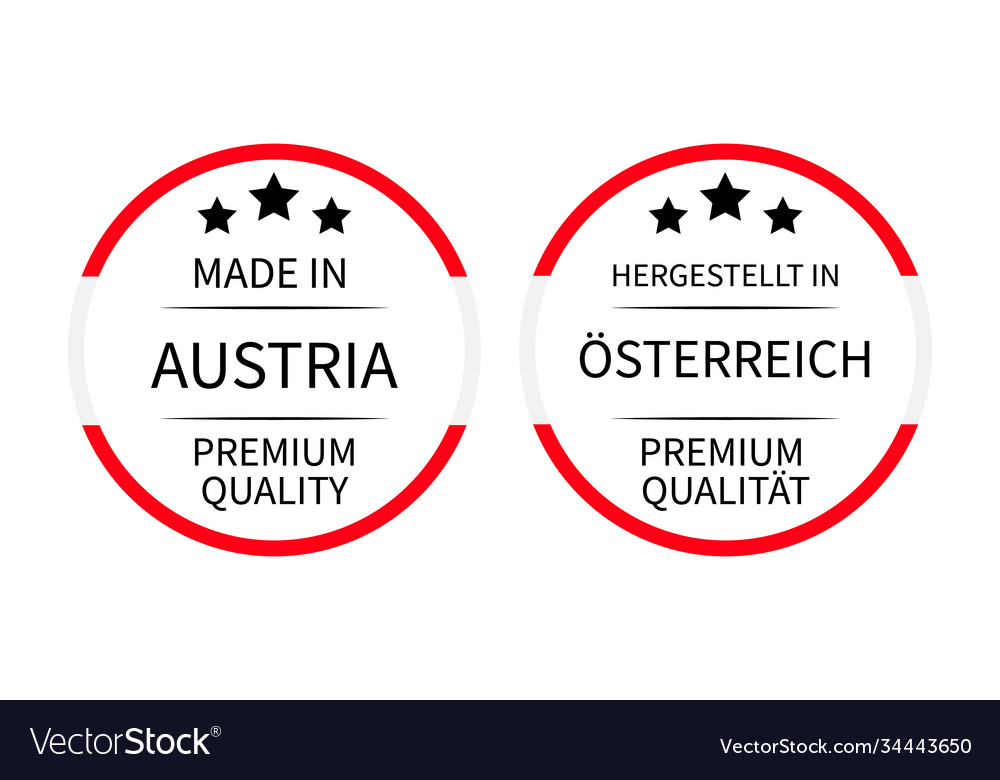 Made in austria round labels english