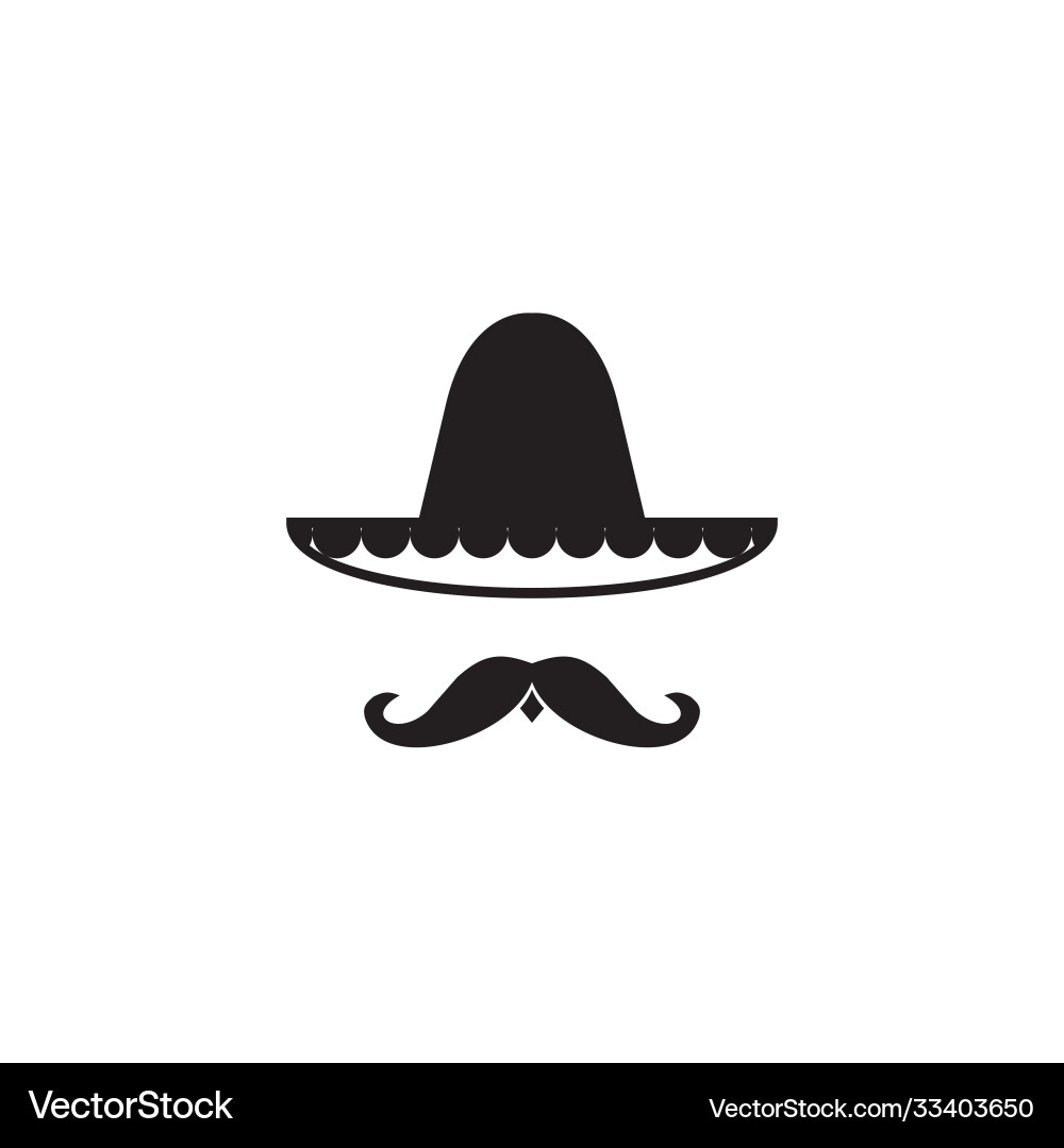Mexican or mexico hat logo design template Vector Image