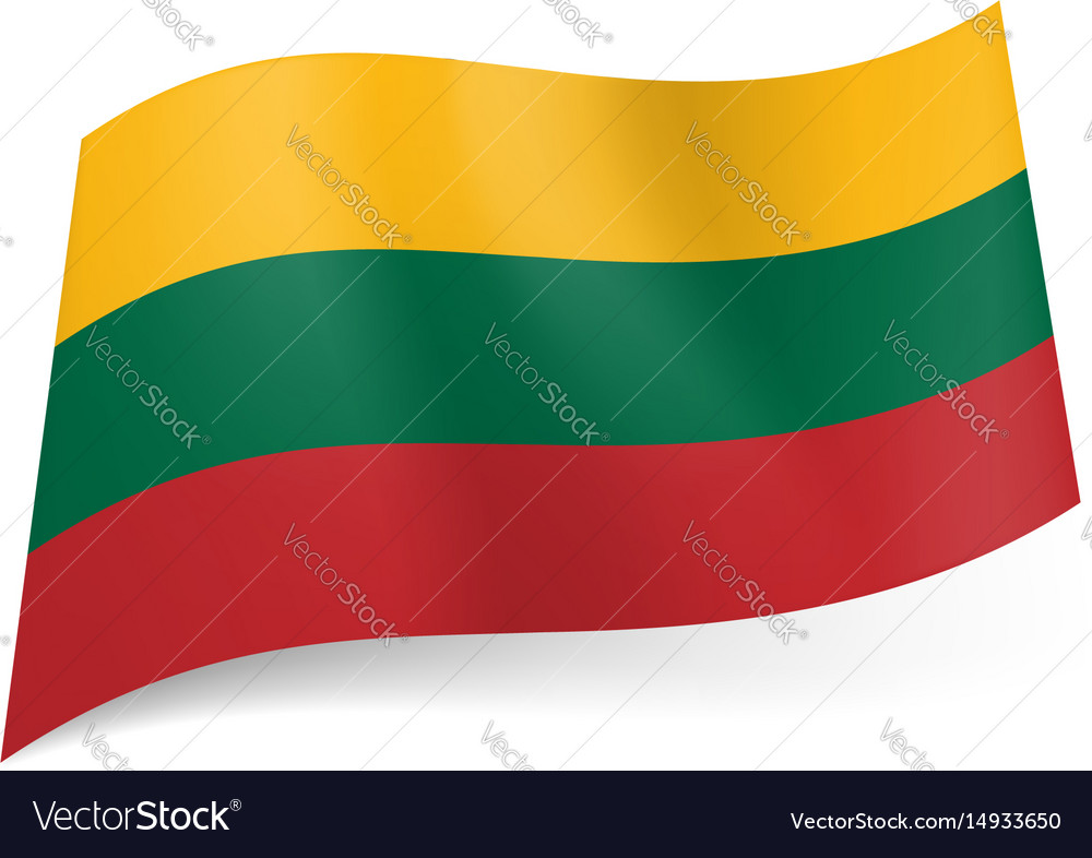 National flag of lithuania yellow green and red