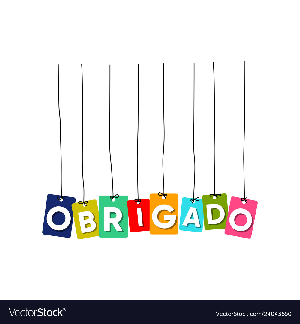 Obrigado greeting card royalty free vector image