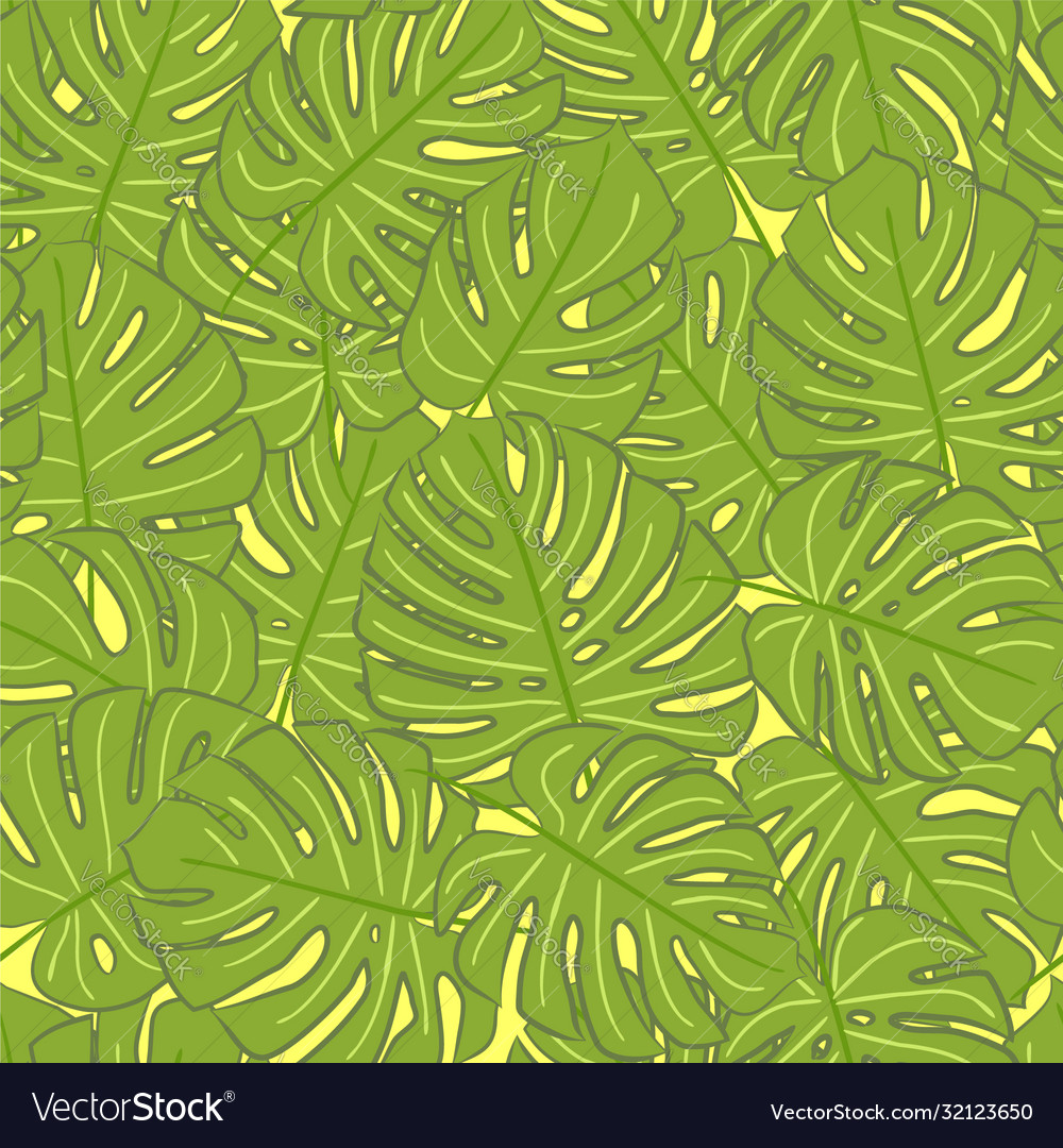 Seamless monstera pattern