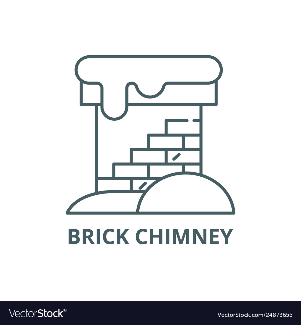 Brick Chimney Line Icon Royalty Free Vector Image