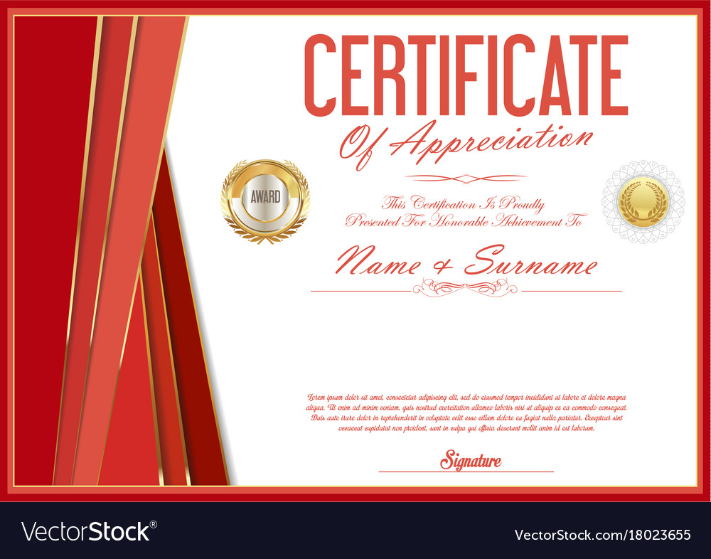 Certificate retro design template 08 Royalty Free Vector