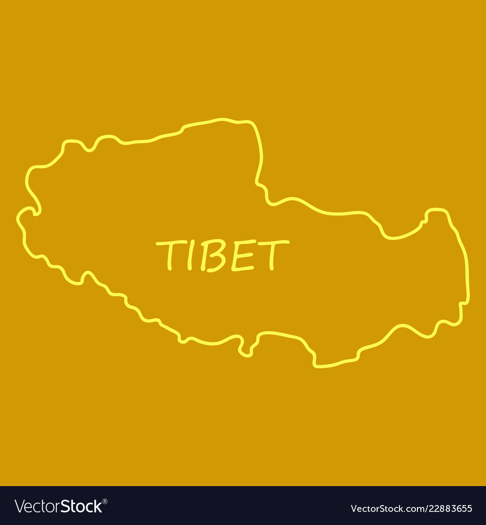 Highly detailed country map tibet Royalty Free Vector Image