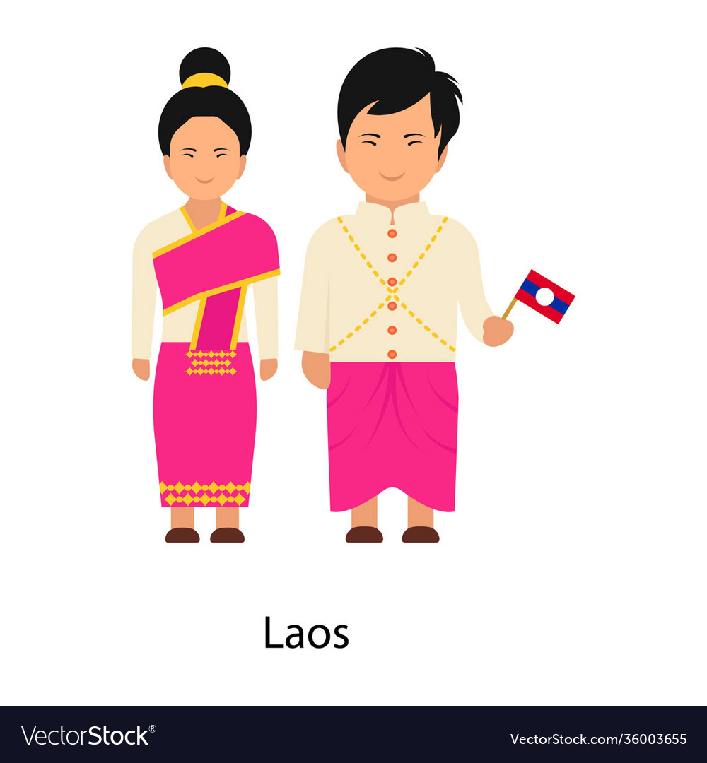 Laos dress Royalty Free Vector Image - VectorStock