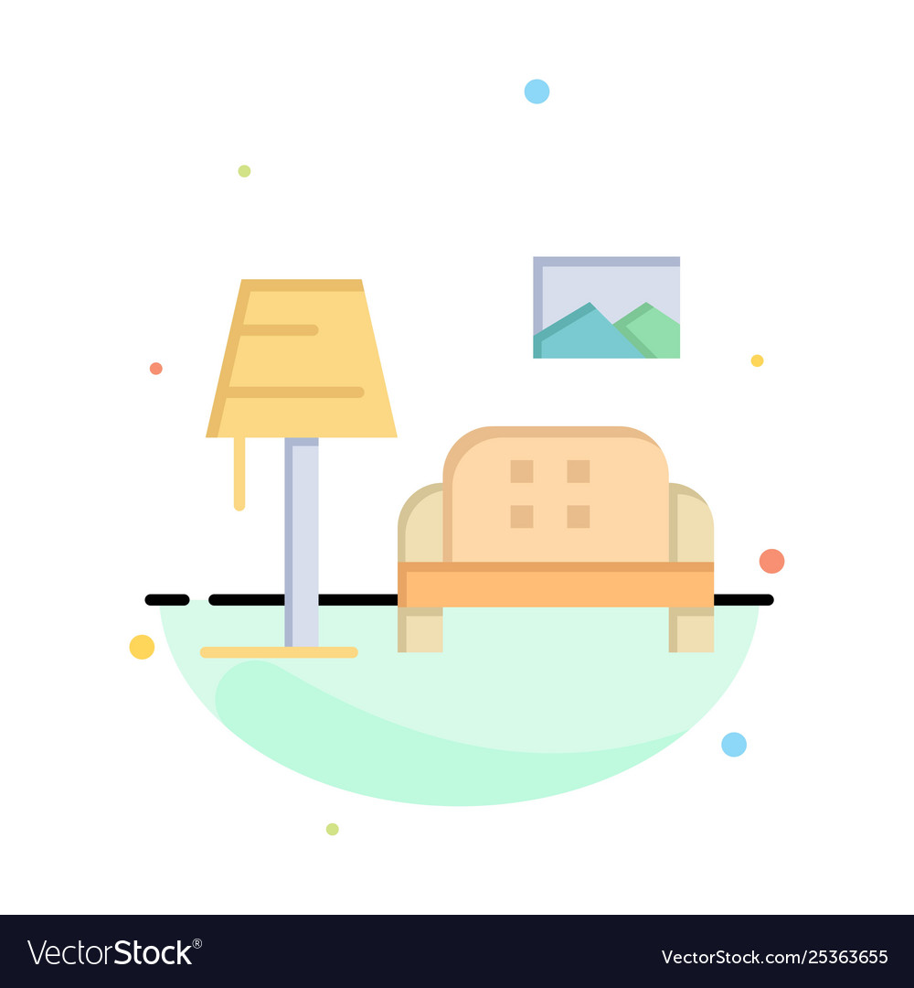 Lump room sofa gallery abstract flat color icon